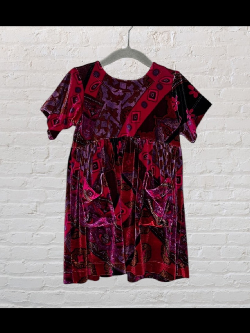Ultra Violet Kids Velvet Pocket Dress